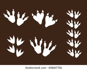 Footprint of dinosaur, vector illustration eps 10