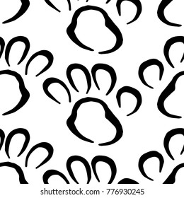 Footprint dog paw vector illustration. Doodle style. Design, print, decor, textile, paper