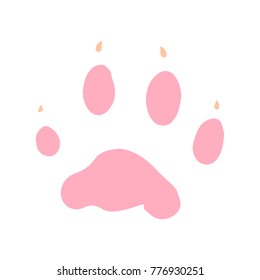 Footprint dog paw vector illustration. Doodle style. Design, print, decor, textile, paper
