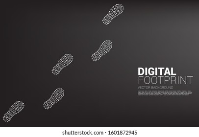 footprint from dot connect line circuit. business concept of digital transformation and digital footprint.