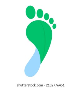 Footprint. Eco friendly vector icon design. Pollution with toxic gases, global warming concept. Zero emissions, carbon neutral. Vector illustration isolated on white background