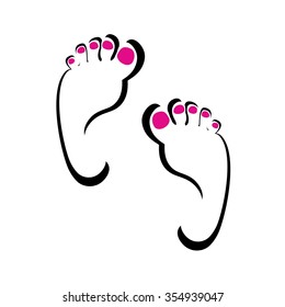 Footprint. Feet. Colorful. Background. Vector.