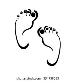 Footprint. Feet. Vector.
