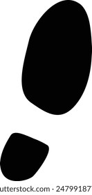Footprint flat black vector icon.