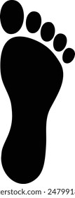 Footprint flat black vector icon.