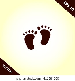 footprint flat icon. footprint vector illustration
