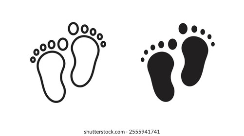Footprint flat simple vector symbols illustration.