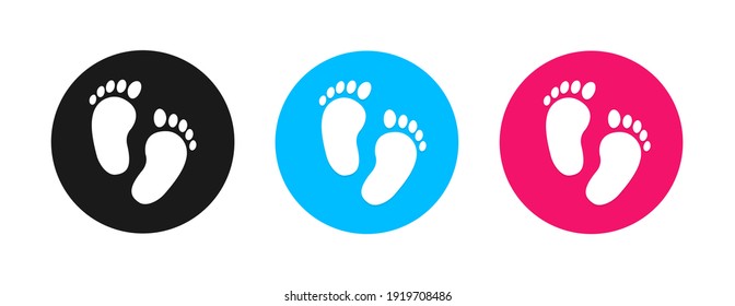 Footprint of girl and boy icon vector