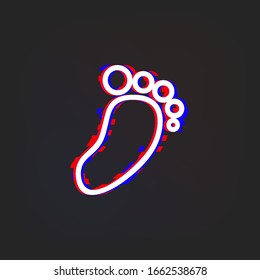 Footprint glytch icon. Simple thin line, outline vector of web icons for ui and ux, website or mobile application