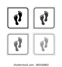 footprint -  grayscale vector icon
