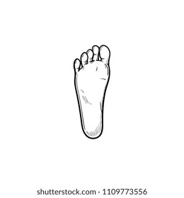 Footprint hand drawn outline doodle icon. Human foot print, as heritage and memory concept. Vector sketch illustration for print, web, mobile and infographics on white background.