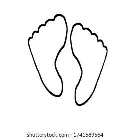 Footprint hand drawn outline doodle icon. Human foot print, as heritage and memory concept. Vector sketch illustration for print, web, mobile and infographics on white background.