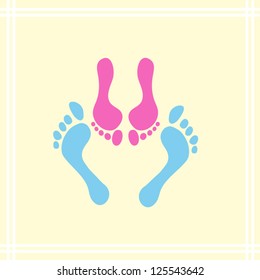footprint of a hugging couple