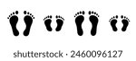 Footprint. Human footprint icon. Baby footprint.  Silhouette of footprints. Vector illustration. 