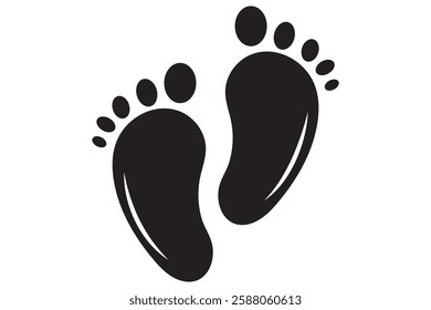 Footprint. Human footprint icon. Baby footprint. Silhouette of footprints. eps 10