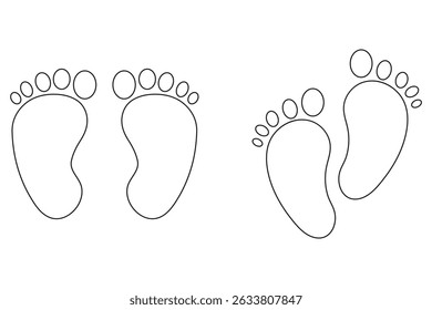 Footprint. Human footprint icon. Baby footprint. Silhouette of footprints. Vector illustration. baby footprints, perfect for baby footprints logos and icons eps 10