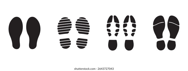 Footprint. Human footprint icon. Baby footprint. Silhouette of footprints. Vector illustration.