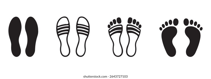 Footprint. Human footprint icon. Baby footprint. Silhouette of footprints. Vector illustration.
