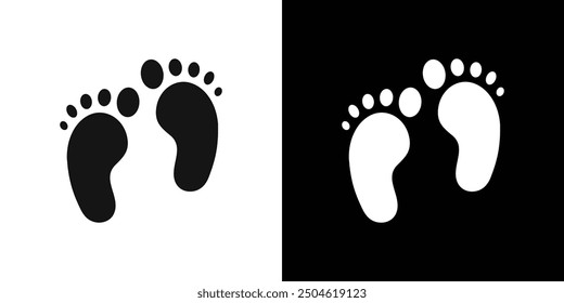 footprint human icon Symbol mark in filled style