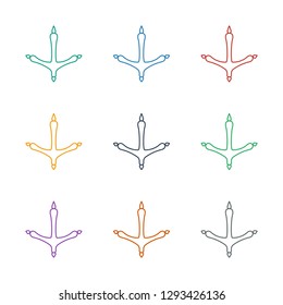 footprint of icobirdn icon white background. Editable line footprint of icobirdn icon from animals. Trendy footprint of icobirdn icon for web and mobile.