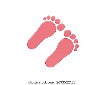 footprint icon 3d illustration render