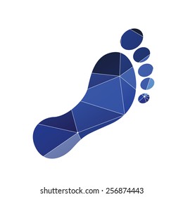 footprint icon Abstract Triangle Geometrical background 