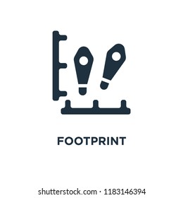 Footprint icon. Black filled vector illustration. Footprint symbol on white background. Can be used in web and mobile.