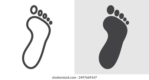 Footprint icon Black line art vector logo set