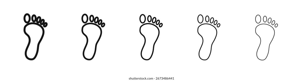 Icono de la huella signo de Vector blanco y negro