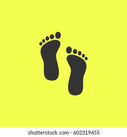 Footprint icon flat. 