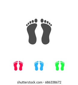 Footprint icon flat. Color pictogram on white background. Vector illustration symbol and bonus icons