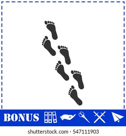 Footprint icon flat. Simple vector symbol and bonus icon