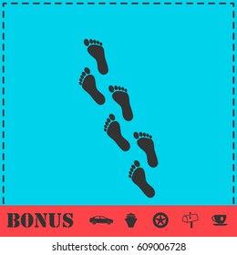Footprint icon flat. Simple vector symbol and bonus icon