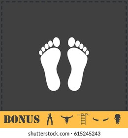 Footprint icon flat. Simple vector symbol and bonus icon