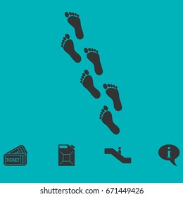 Footprint icon flat. Simple vector symbol and bonus icon