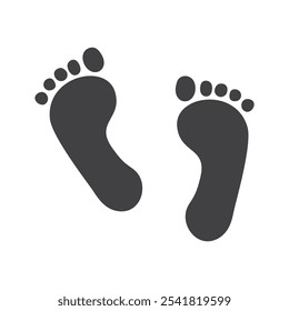 Footprint icon in flat style. Footpath step vector illustration on isolated background. Foot print sign business concept.
