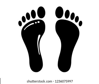 Footprint icon flat style isolated on white background, vector illustrations.