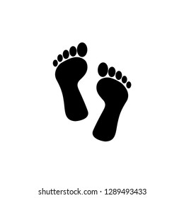 Footprint Icon In Flat Style Vector For Apps, UI, Websites. Black Icon Vector Illustration.