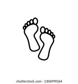 Footprint Icon In Flat Style Vector For App, UI, Websites. Black Icon Vector Illustration.