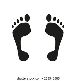 The footprint icon. foot symbol. Flat Vector illustration