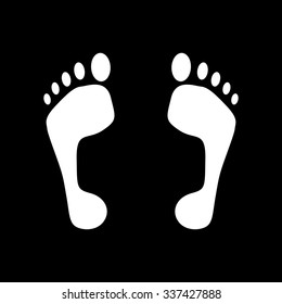 The footprint icon. foot symbol. Flat Vector illustration