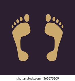 The footprint icon. foot symbol. Flat Vector illustration
