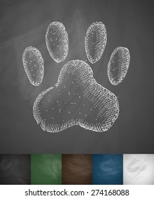 footprint icon. Hand drawn vector illustration. Chalkboard Design