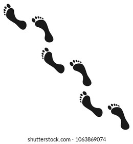 footprint icon. Human barefoot, Vector illustration.