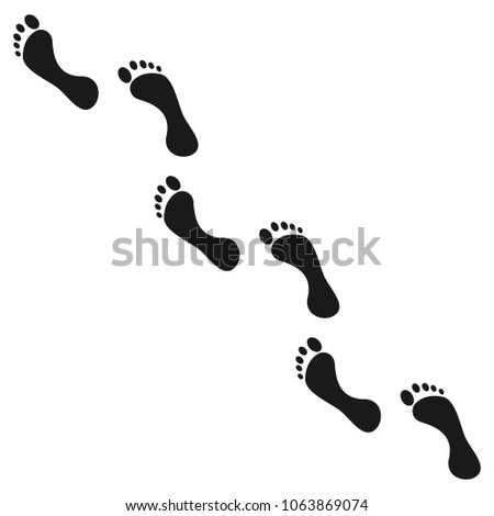 footprint icon. Human barefoot, Vector illustration.