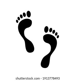 Footprint icon. Human foot prints isolated on white background. Vector illustration. 10 eps