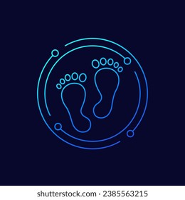 footprint icon, human foot prints, linear design