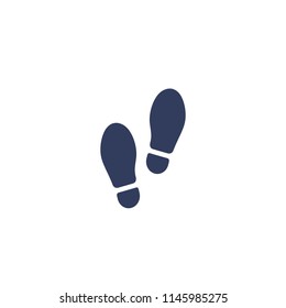 Footprint icon Human shoe. Vector footwears in Flat style Black silhouettes. Illustration isolated on white background.