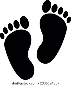 footprint icon, footprint illustration vector image