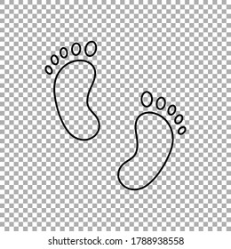Footprint icon isolated on transparent background. Vector illustration